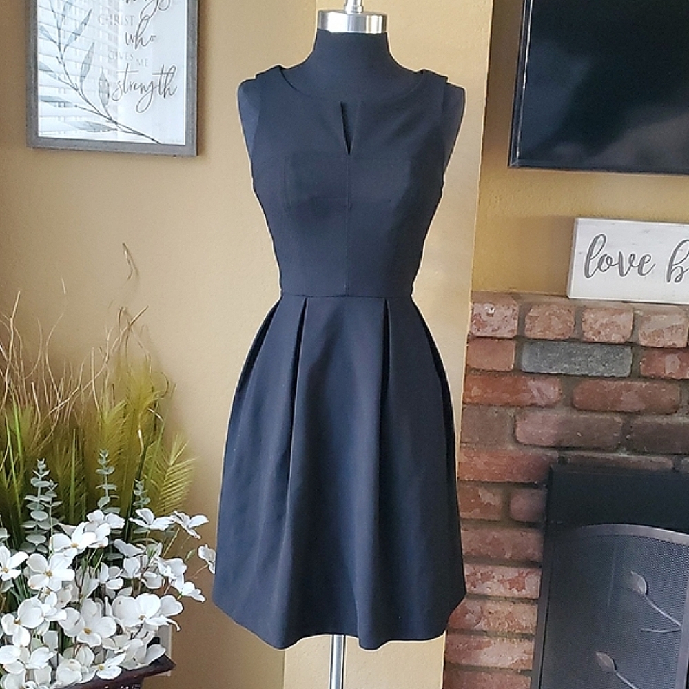 🆕️White House Black Market Women's Sleeveless Fit & Flare Pleated Dress SIZE: 0